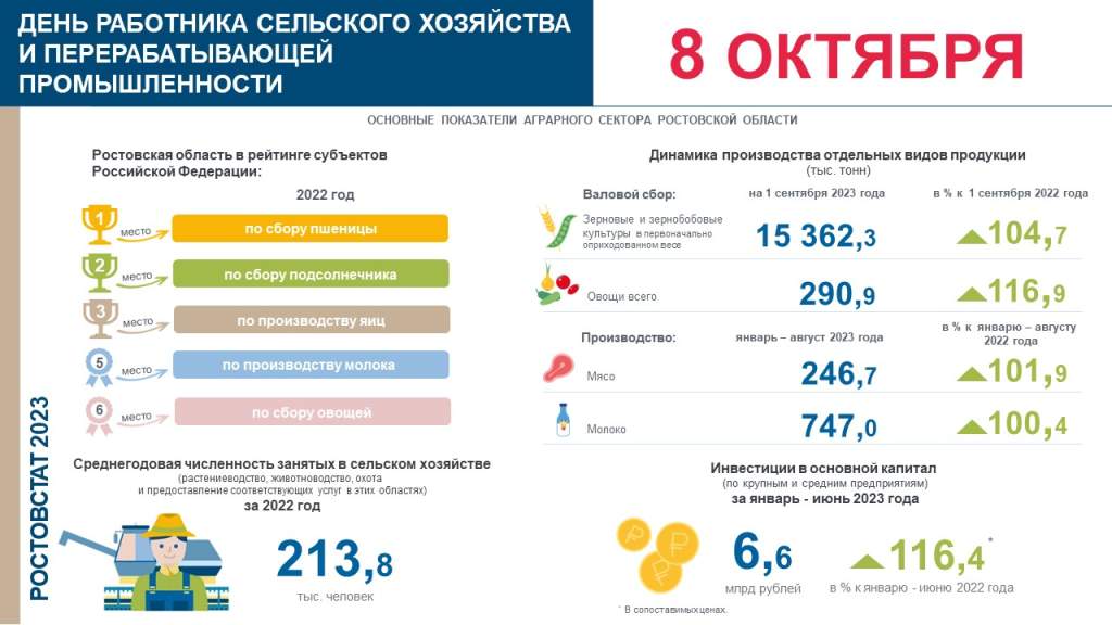 На 4,7% больше: хлеборобы Ростовской области установили новый рекорд