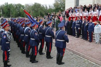 Парадный расчет Всевеликого войска Донского вернулся в столицу донского казачества
