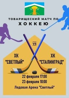 Товарищеский матч по хоккею состоится в Кашарском районе
