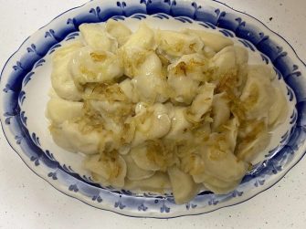 Постные вареники с картошкой и грибами на заварном тесте