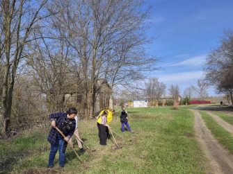 Сотрудники СРЦ вышли на «трудовой десант» и привели в порядок берёзовый парк